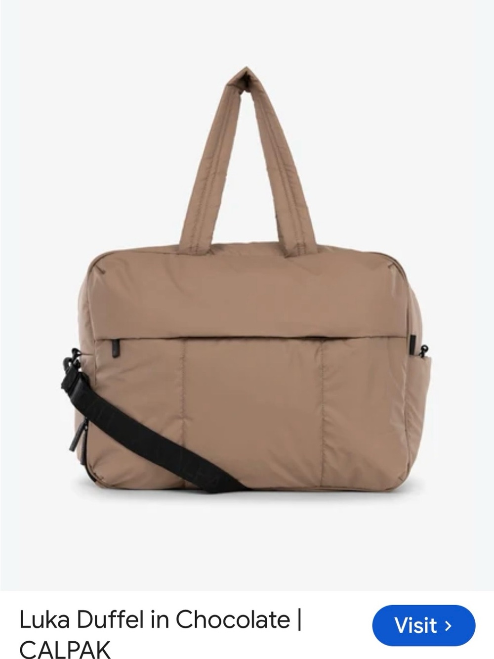 CALPAK Luka Duffel Taupe Weekender Travel Bag 25L Chocolate